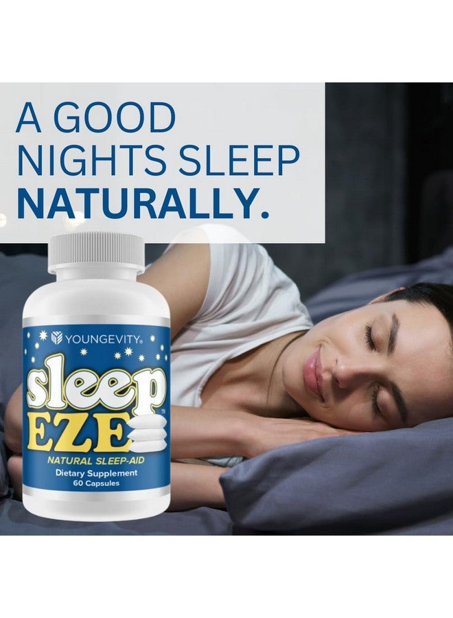 youngevity يونغيفيتي سليب إيزي - دعم النوم الطبيعي - جذر فاليريان، زهرة العاطفة، 5-HTP، ميلاتونين - غير مسبب للإدمان - مكمل دعم النوم - (60 كبسولة) - Image 3
