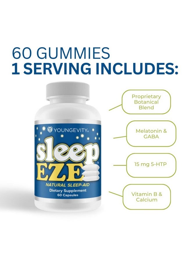 youngevity يونغيفيتي سليب إيزي - دعم النوم الطبيعي - جذر فاليريان، زهرة العاطفة، 5-HTP، ميلاتونين - غير مسبب للإدمان - مكمل دعم النوم - (60 كبسولة) - Image 4