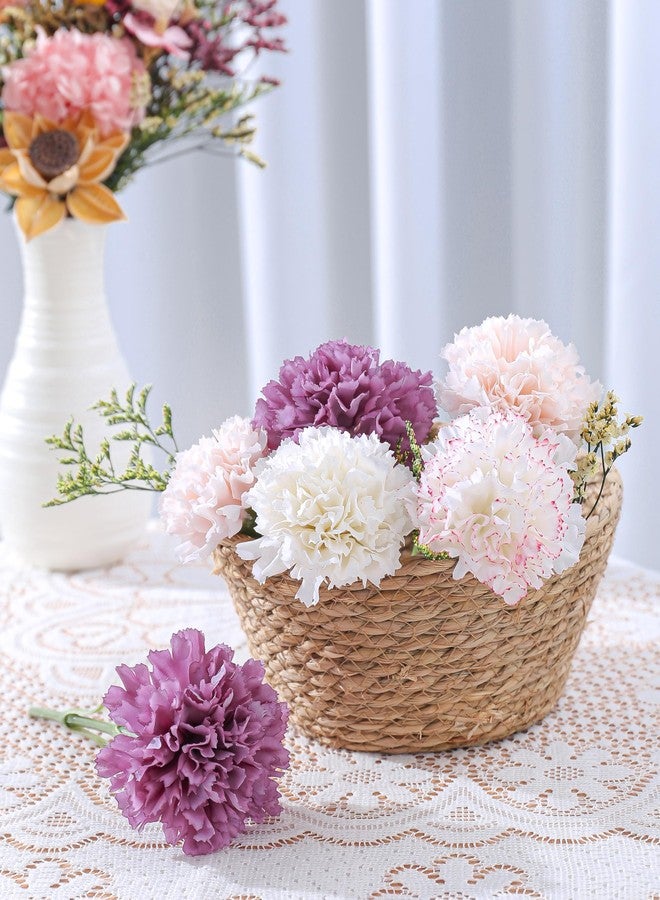 DuHouse 6pcs Carnations Artificial Flowers Latex Carnation Flowers,Real Touch Carnations with Stems for Wedding Party Office Home Decor(Blush) - Image 5