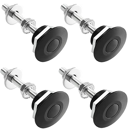 RVCAZON STETION Quick Release Latch License Plate Lock Clip 4Pcs 1.25" Diameter Aluminum Alloy Car Hood Pins Lock Clip Kit for Bumper Hood License Plate (4 Pack - Black) - Image 1