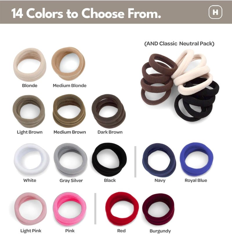 Cyndibands Seamless Hair Ties - Dark Brown - Gentle Hair Ties No Damage, Standard Size 1.5 Inch, Soft and Stretchy Nylon Fabric Ponytail Holders - 12 Count - Image 3