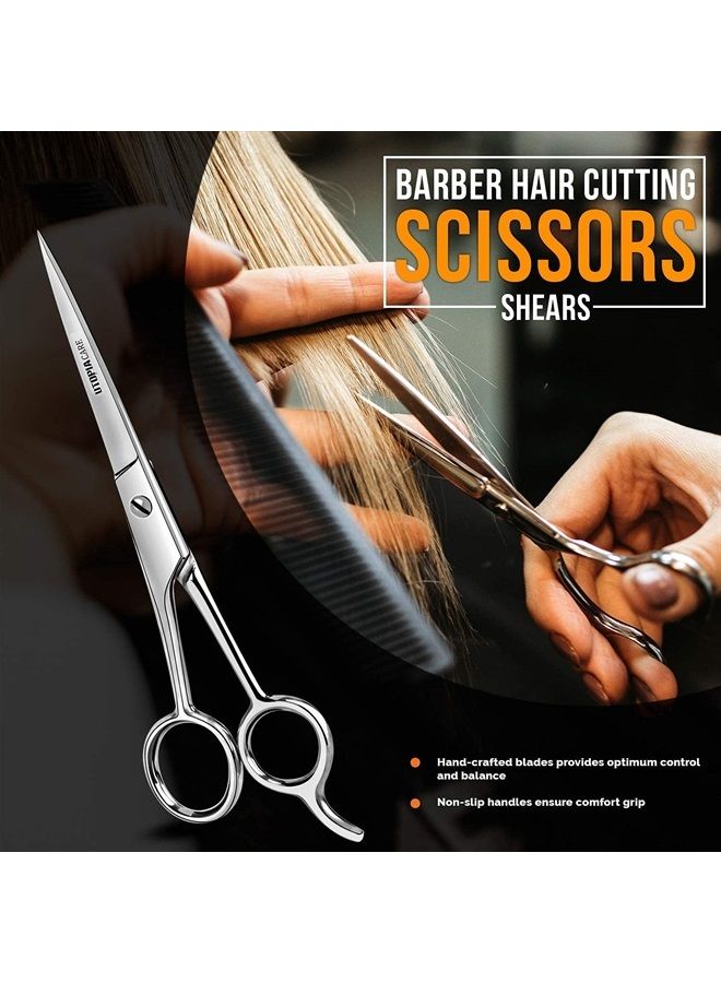 Hair Cutting and Hairdressing Scissors 6.5 Inch, Premium Stainless Steel shears with smooth Razor & Sharp Edge Blades, for Salons, Professional Barbers, Men & Women, Kids, Adults, & Pets