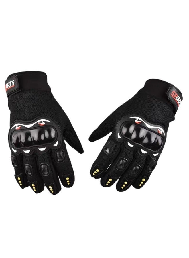 Probiker Motorcycle Half Finger Blue Motorcycle Gloves With Protective Shell To Protect Joints, Sports Breathable Non-slip Long-finger Touch Screen Riding Gloves - Image 5