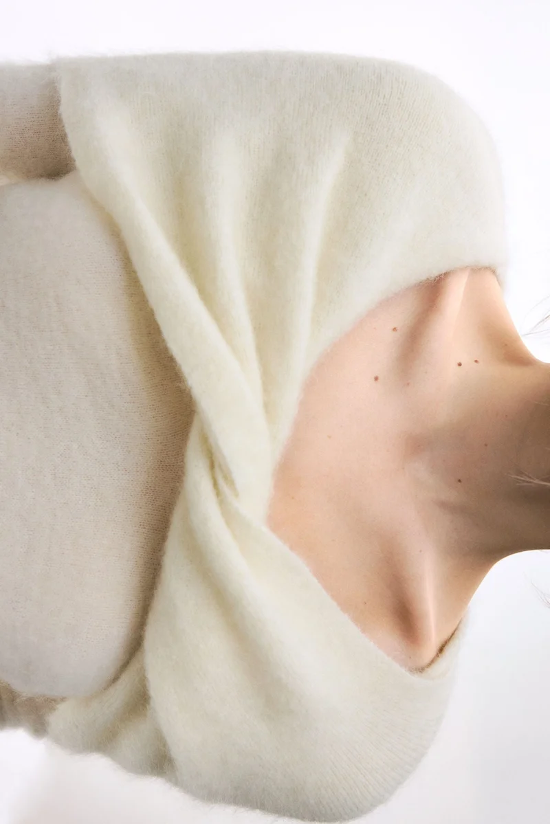 H&M Mohair-blend twist-detail top