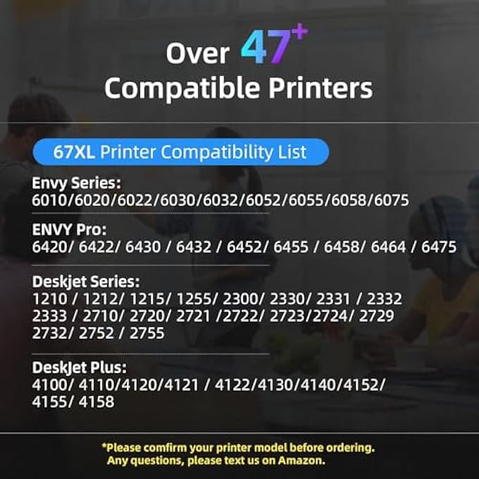 67XL BLACK INK CARTRIDGE REPLACEMENT FOR HP 67 67 XL HIGH YIELD WORK FOR DESKJET 2700 2700E 4155E ENVY PRO 6452 6458 ENVY 6055 6055E PRINTER (1 BLACK) - Image 3