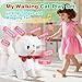 HCdoujoy White Leash Walking Cat Set Toy Interactive Talking Cat Singing Dancing Kitten Mimicking Repeat What You Say Kitty Touch and Voice Control Nodding Wagging Tail Plush Electric Robot for Kid Girl - Image 4