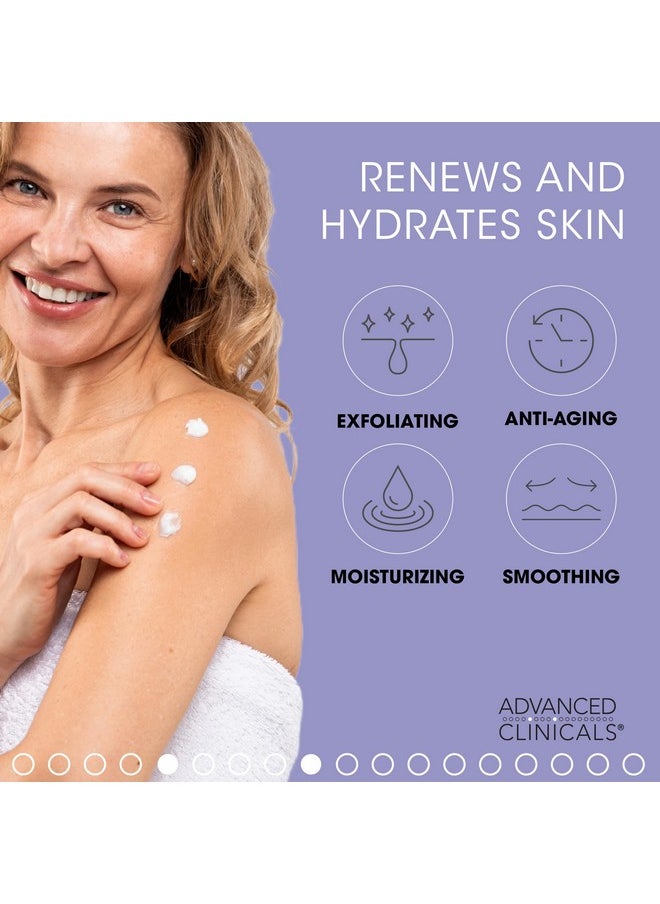 Advanced Clinicals 10% Glycolic Acid + Lactic Acid Body Lotion Skin Care Moisturizer | Aha Exfoliating Kp Bump Eraser Body Cream For Rough & Bumpy Skin | Keratosis Pilaris | No Added Fragrance, 16Oz  - Image 2