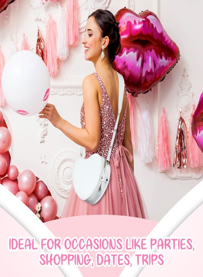 Dansydaisy 3 Pcs Valentine's Heart Shaped Purse Heart Satchel Bag PU Leather Crossbody Purse for Women Gift - Image 2