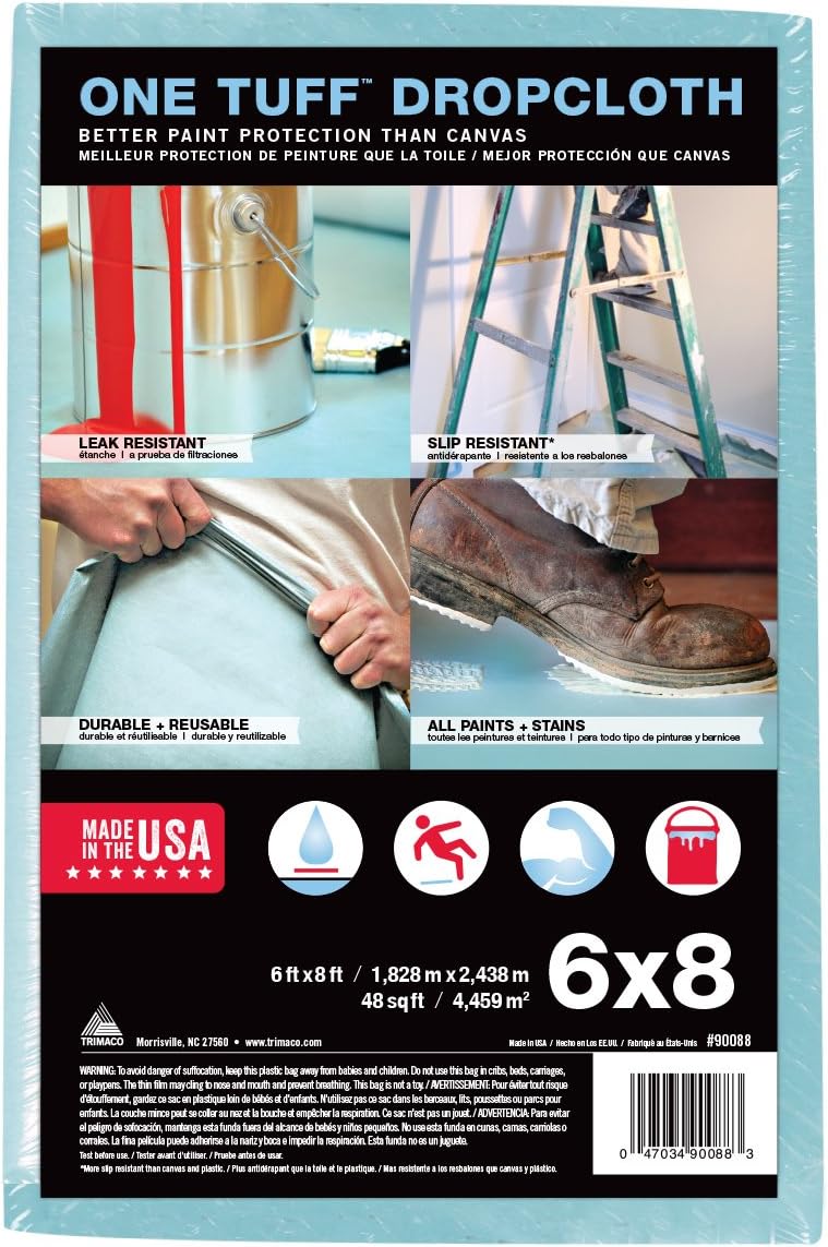 Trimaco One Tuff Dropcloth 6feet x 8feet - Image 1