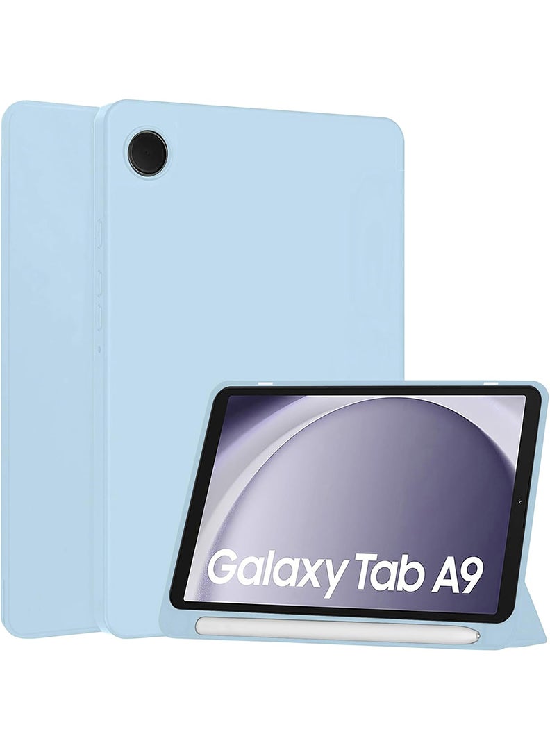 Theodor Case for Samsung Galaxy Tab A9 8.7 inch (2023 Realeased),Multi Viewing Angles Premium Folio Stand Case with Soft TPU Back Cover for Galaxy Tab A9 2023 [Auto Wake/Sleep] Light Blue  - Image 1
