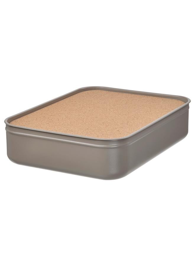 erorex Box with compartments, dark grey-beige, 24x18x6 cm - Image 1