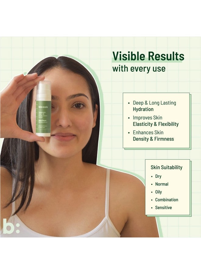 Biocule Aqua Boost Hydrating Serum Hyaluronic Acid Serum With Pentavitin From Natural Sugars & Silicium Face Serum For Deep Hydration & Instant Plumping Light Water Gel For All Skin Types 30Ml - Image 4