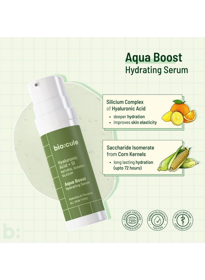 Biocule Aqua Boost Hydrating Serum Hyaluronic Acid Serum With Pentavitin From Natural Sugars & Silicium Face Serum For Deep Hydration & Instant Plumping Light Water Gel For All Skin Types 30Ml - Image 3