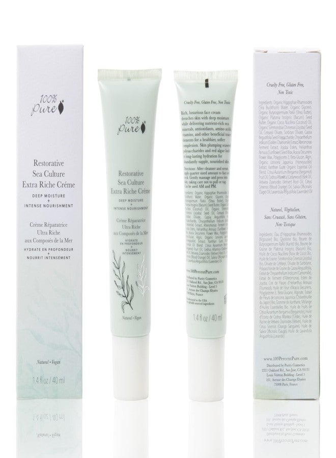100 % Pure 100% PURE Restorative Sea Culture Extra Riche Crme, 1.4 oz, Nourishing Face Moisturizer, For Dry, Eczema, Sensitive Skin, Soothes Redness, Long-Lasting Hydration - Image 2