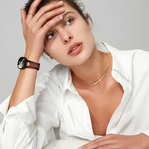 MOINSPIRE Designer Leather Bands with Charms Compatible with Samsung Galaxy Watch 8 40mm 44mm8 Classic 46mm Dressy Top Grain Leather Bracelet Pretty Fancy Elegant Adjustable Strap for Women and Men - Image 3