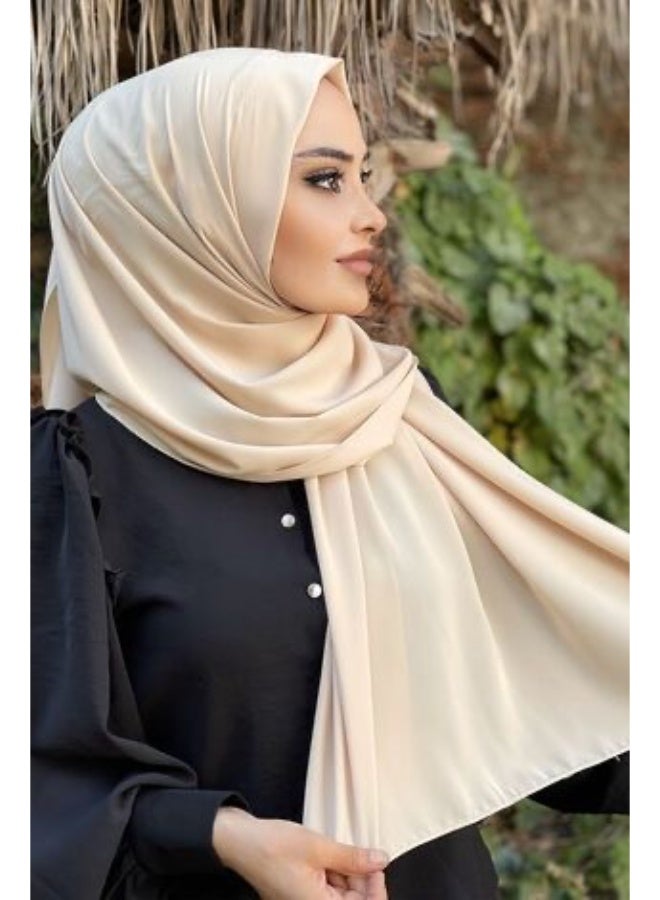 BHNS Fixed veil, beige color and multiple plain colors VIP- Chiffon veil suitable for-Abaya-Clothing-Hijab Lightweight luxury abaya Islamic women's scarf medium shawl with high quality  - Image 5