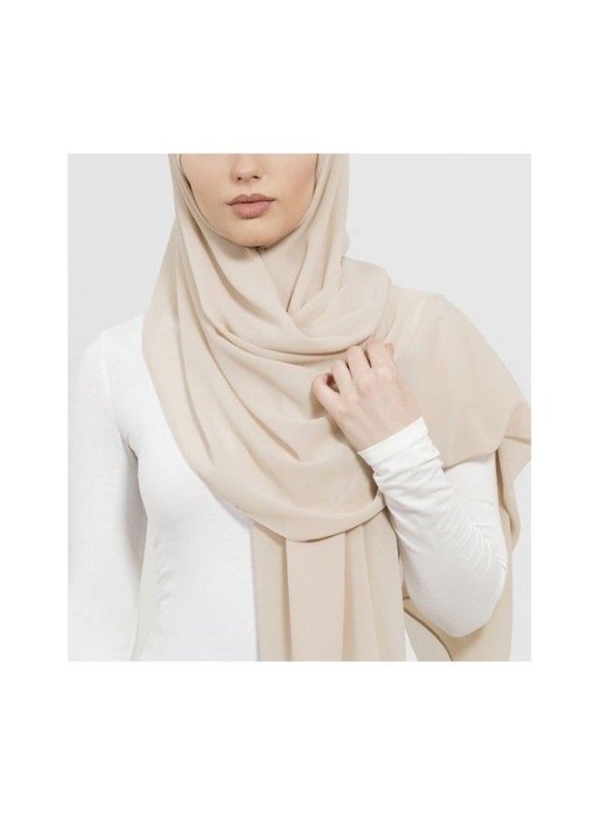 BHNS Fixed veil, beige color and multiple plain colors VIP- Chiffon veil suitable for-Abaya-Clothing-Hijab Lightweight luxury abaya Islamic women's scarf medium shawl with high quality  - Image 4
