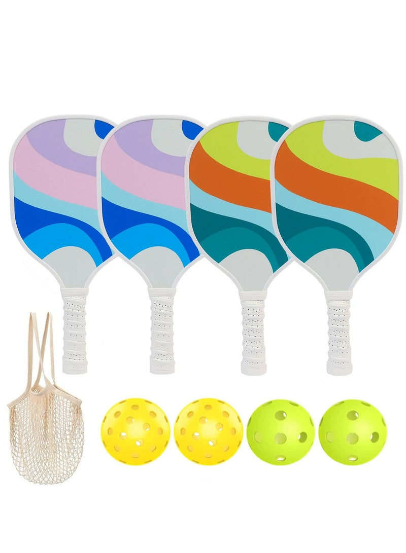 XiuWoo Pickleball Paddles with 4 Pickleball Balls and Bag Set - Pickleball Rackets,Pickleball Rackets with Ergonomic Cushion Grip, Gifts for Men Women, Ideal for Both Amateurs and Professionals - Image 2