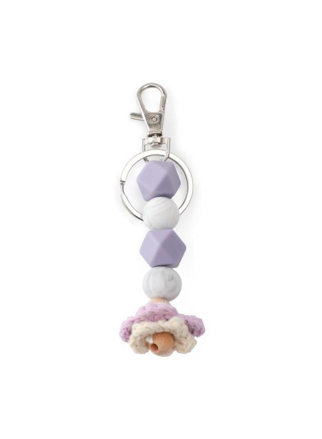 Cartoon Chain Girl Silicone Long Key Lanyard Cute Flower Silicone Bead Pendant Keychain Pendant