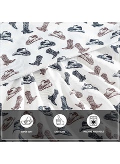 Wrangler Wrangler - Sheet Set, Breathable & Wrinkle Resistant Bedding, Includes Matching Sham & Pillowcases, Western Home Decor (Boots N Hats Black, King)  - Image 4