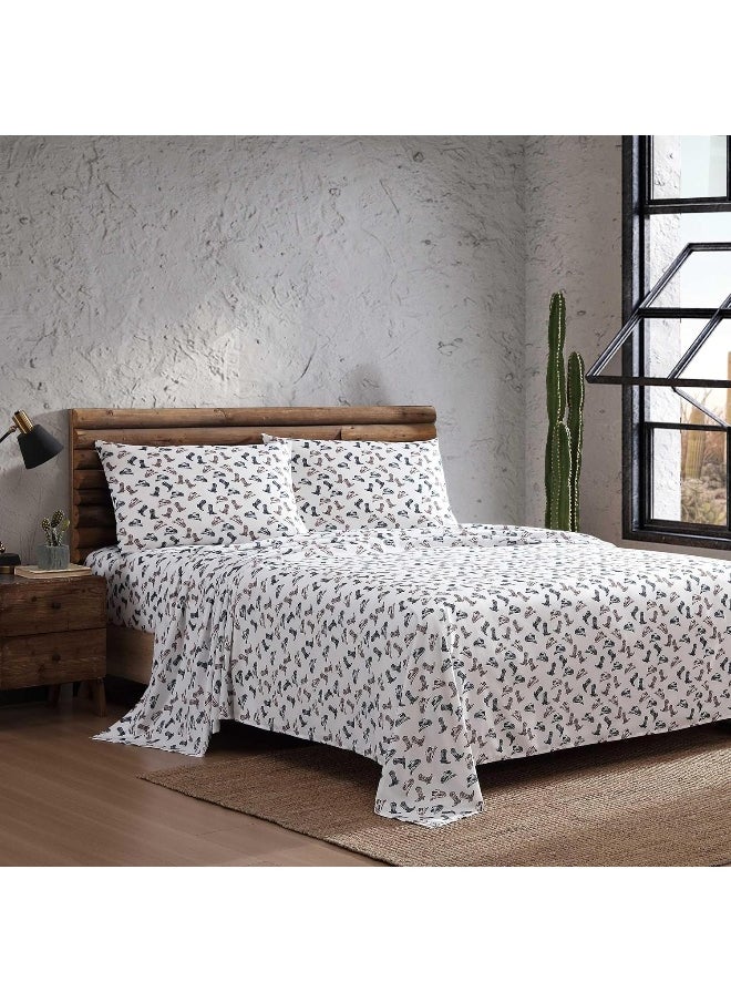 Wrangler Wrangler - Sheet Set, Breathable & Wrinkle Resistant Bedding, Includes Matching Sham & Pillowcases, Western Home Decor (Boots N Hats Black, King)  - Image 2