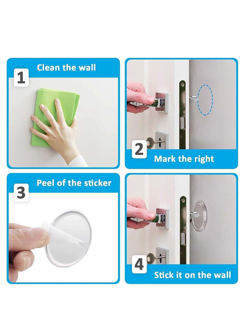 Door Knob Wall Protector, Quiet Wall Protector for Door Handle, Rubber Door Stopper, Guard Door Bumper Wall Protector Silencer, Olefu for Doorknobs, Headboard, Refrigerator Door, Cabinets(12 Pack) - Image 5