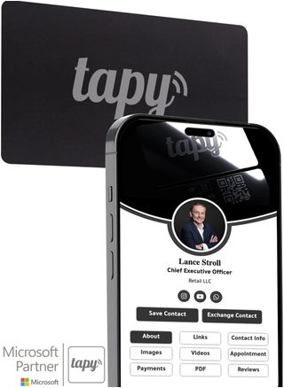 Tapy NFC Digital Business Card Premium Black hybrid  Smart Card Instant Networking Contactless Technology iOS and Android Compatible Powered by Microsoft - pzsku/ZAE480C6F575E50304C97Z/45/_/1719479408/6483390c-933a-448d-94be-c6ed17f8662e