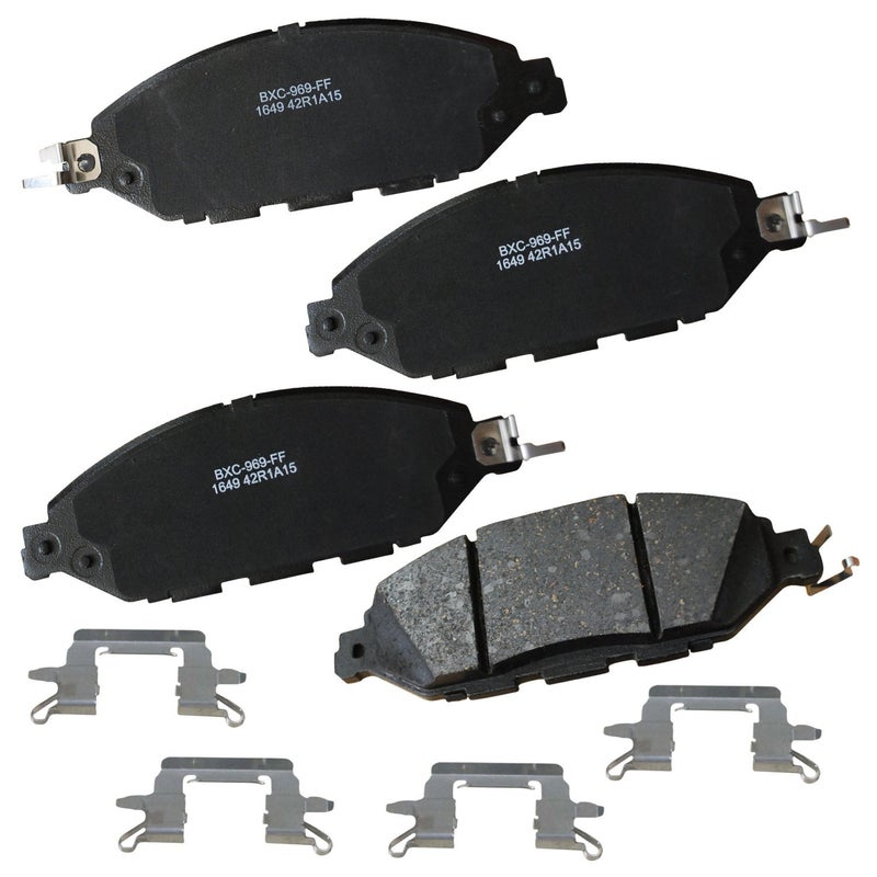 بنديكس وسادات فرامل أمامية سيراميكية Bendix Premium SBC1649 لسيارات INFINITI JX35 (2013) وQX60 (2020-2014) وNissan Murano (2024-2015) وPathfinder (2020-2013) - Image 1