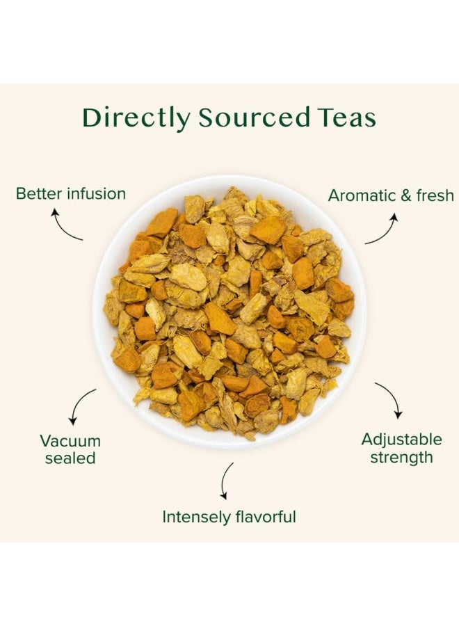 VAHDAM, Turmeric Ginger Herbal Loose Leaf (100 Cups) | India's Wonder Spice | Blend of Turmeric & Ginger | 100% Natural Tisane | Brew Hot or Iced - Image 2