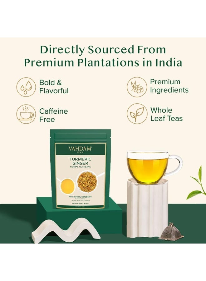VAHDAM, Turmeric Ginger Herbal Loose Leaf (100 Cups) | India's Wonder Spice | Blend of Turmeric & Ginger | 100% Natural Tisane | Brew Hot or Iced - Image 4