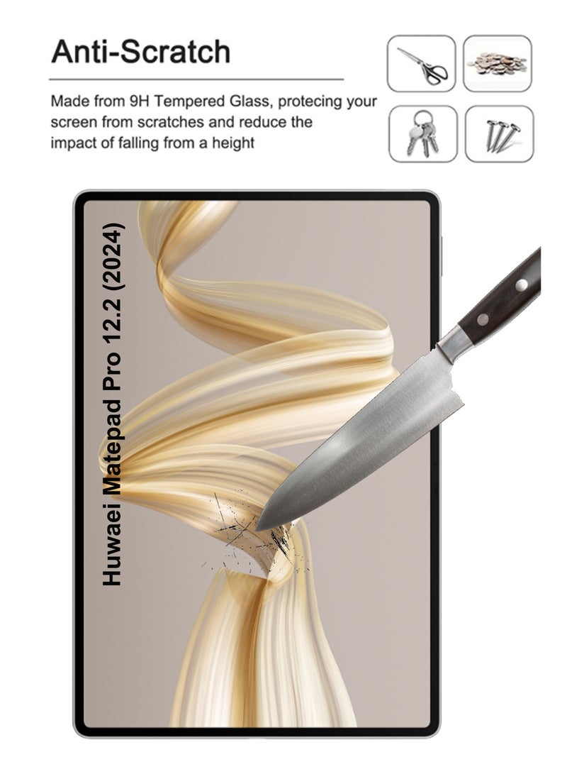 Huwaei Matepad Pro 12.2 (2024) -  [2 Pack] Tempered glass Screen Protector - Clear - Image 2