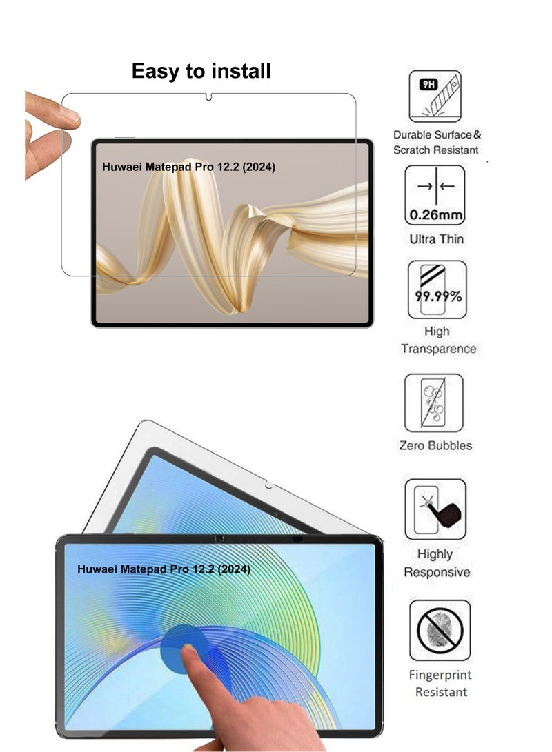 Huwaei Matepad Pro 12.2 (2024) -  [2 Pack] Tempered glass Screen Protector - Clear - Image 4