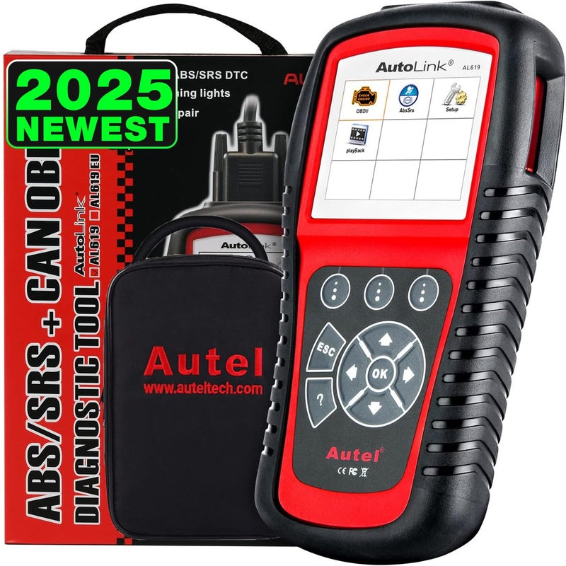 أوتل Autel Autolink Al619 الماسح الضوئي 2025 Abs Srs وسادة هوائية تحذير ضوء أداة المسح التشخيصي حتى Al519 Ml519 Ml619 10 أوضاع اختبار Obdii بحث Dtcs البيانات الحية إيقاف تشغيل فحص ضوء المحرك Obd2 قارئ الرمز - Image 1