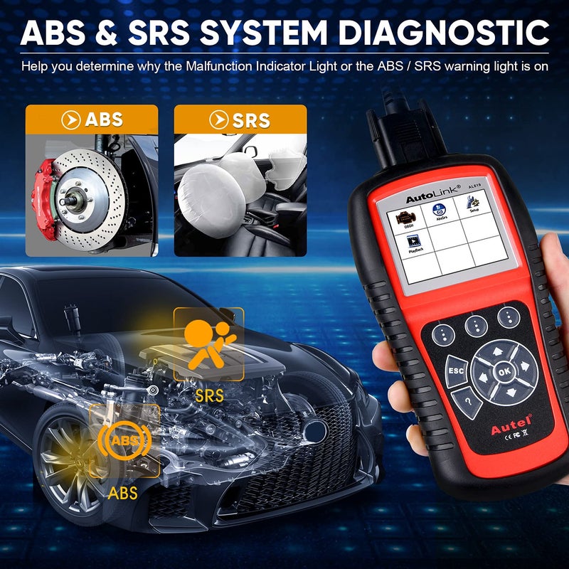 أوتل Autel Autolink Al619 الماسح الضوئي 2025 Abs Srs وسادة هوائية تحذير ضوء أداة المسح التشخيصي حتى Al519 Ml519 Ml619 10 أوضاع اختبار Obdii بحث Dtcs البيانات الحية إيقاف تشغيل فحص ضوء المحرك Obd2 قارئ الرمز - Image 3