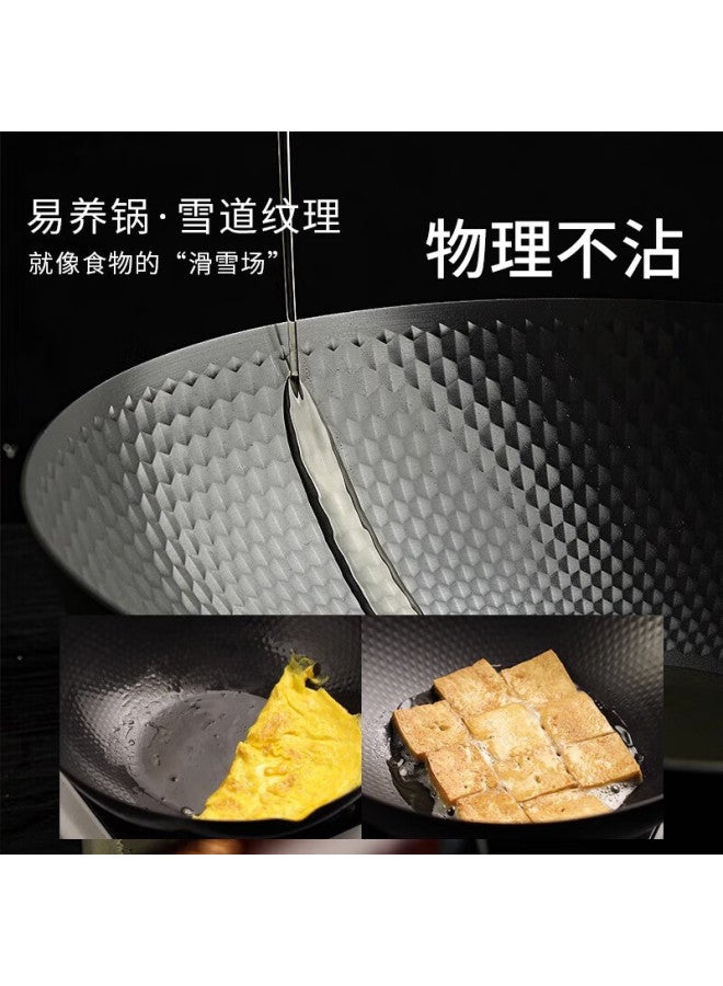 Amercook Iron Wok, Non-coated Stir-fry Pan, Non-stick Pan, Pure Iron Pan, Household Use, Pre-seasoned, Concave Surface, Suitable For Induction And Gas Stoves - Image 4