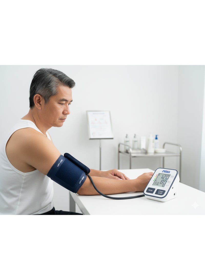 بريما جهاز بريما المثالي لمتابعة الضغط بوضوح على شاشة كبيرة مع مؤشر تصنيف الألوان لقراءة سهلة لكبار السن والمرضى. - Image 2