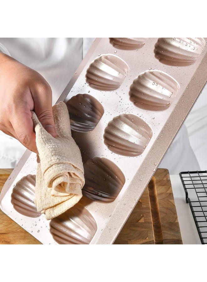 2 Pack 12-Cavity Madeleine Pan Nonstick Shell Shape Baking Mold for Baking - Image 3