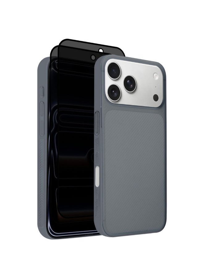 CATANES 3Packs Case Cover for iPhone 17 Pro Max, Air Skin Line Design Back Cover, Sturdy Durable Ultra-Thin Case, Drop Protection Cover Clear with Two Privacy Screen Protectors - Midnight Blue - Image 1