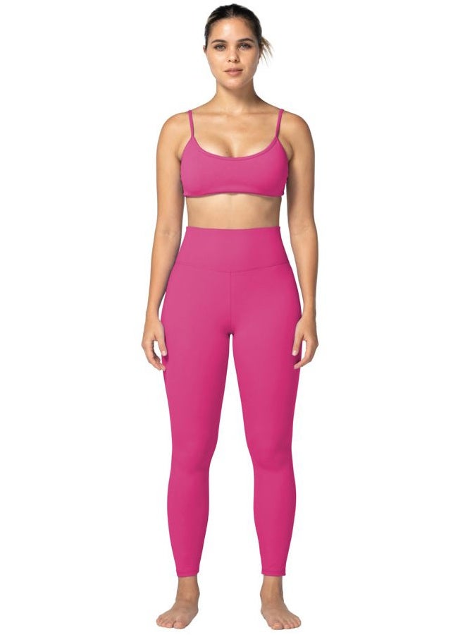 Sunzel Sunzfly Leggings for Women with Tummy Control High Waisted Yoga Pants 7/8 Length for Workout (Hot Pink, Medium) - Image 5