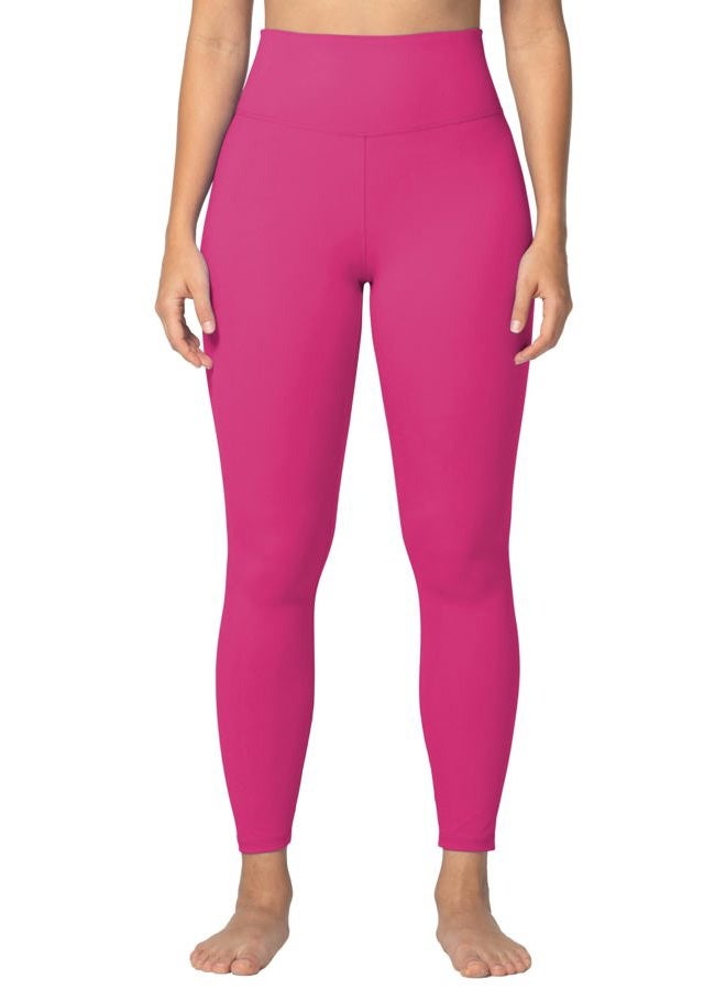 Sunzel Sunzfly Leggings for Women with Tummy Control High Waisted Yoga Pants 7/8 Length for Workout (Hot Pink, Medium) - Image 2