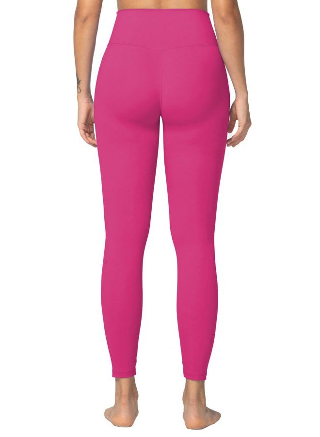 Sunzel Sunzfly Leggings for Women with Tummy Control High Waisted Yoga Pants 7/8 Length for Workout (Hot Pink, Medium) - Image 3