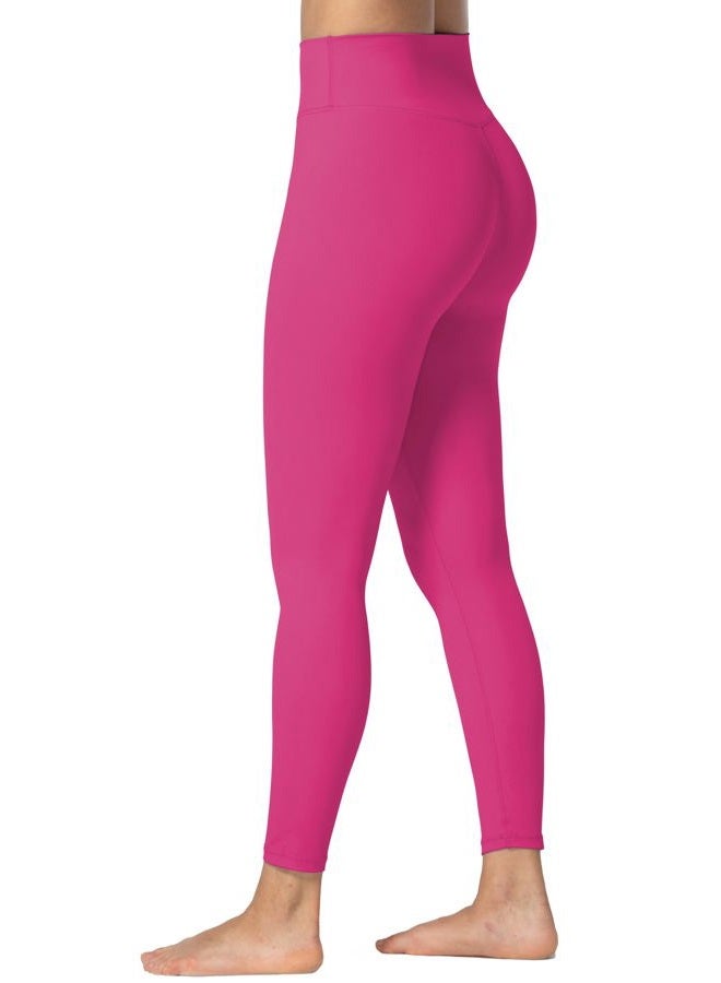 Sunzel Sunzfly Leggings for Women with Tummy Control High Waisted Yoga Pants 7/8 Length for Workout (Hot Pink, Medium) - Image 1