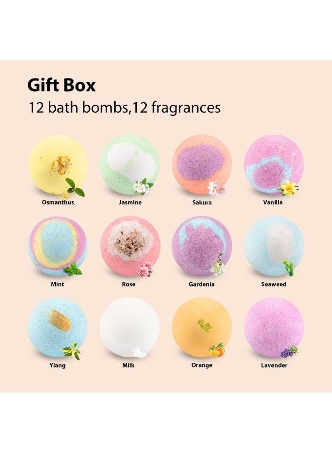 عربست مجموعة هدايا كرات الاستحمام الفوارة (Bath Bombs) – عبوة من 12 قطعة | طقم سبا عضوي وطبيعي لعمل الرغوة والطفو | كرات أملاح الاستحمام لترطيب البشرة | مثالية للاسترخاء وتخفيف التوتر | هدايا للنساء، والأمهات، والأطفال. - Image 2