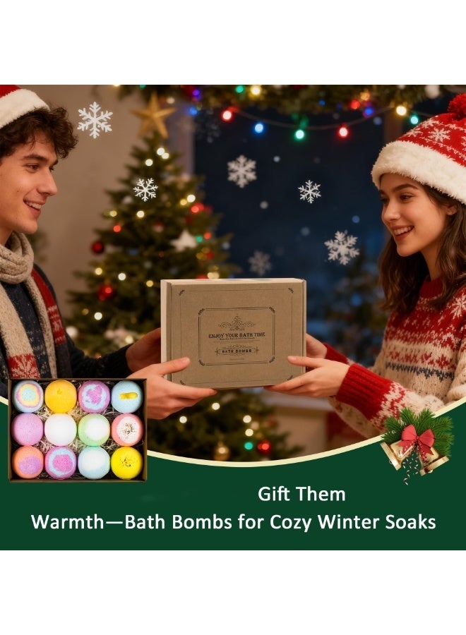 عربست مجموعة هدايا كرات الاستحمام الفوارة (Bath Bombs) – عبوة من 12 قطعة | طقم سبا عضوي وطبيعي لعمل الرغوة والطفو | كرات أملاح الاستحمام لترطيب البشرة | مثالية للاسترخاء وتخفيف التوتر | هدايا للنساء، والأمهات، والأطفال. - Image 5