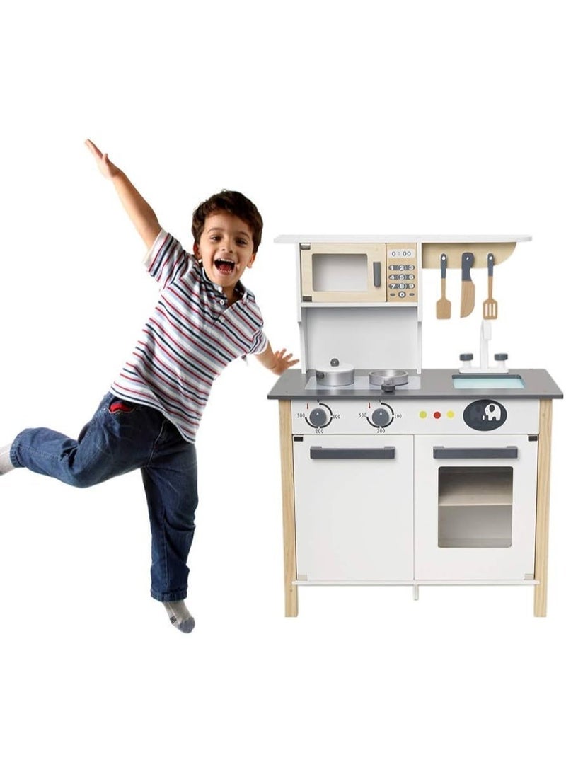 Unique and richly decorated wooden kitchen play set with original details - Image 4