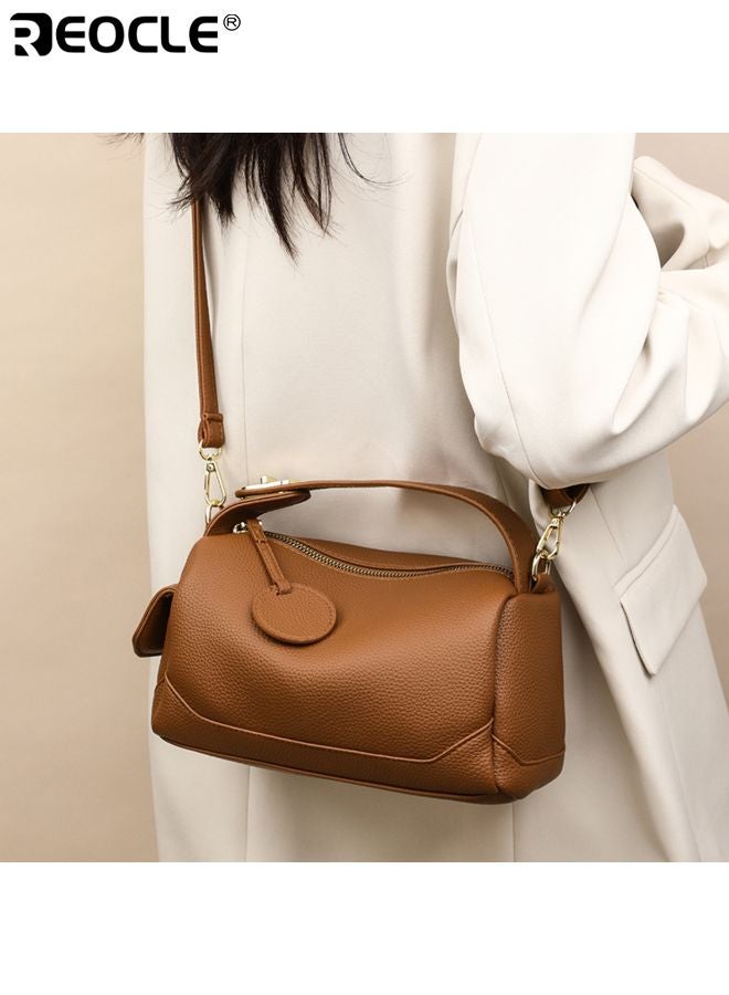 REOCLE Women's Boston Bag Slouchy Pillow Design with Crossbody Strap Multi Pocket Handbag with Roomy Interior for Work Travel Daily Use - Image 2