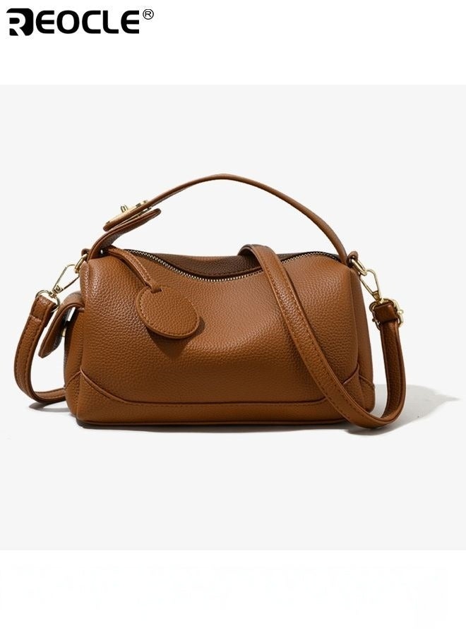 REOCLE Women's Boston Bag Slouchy Pillow Design with Crossbody Strap Multi Pocket Handbag with Roomy Interior for Work Travel Daily Use - Image 4