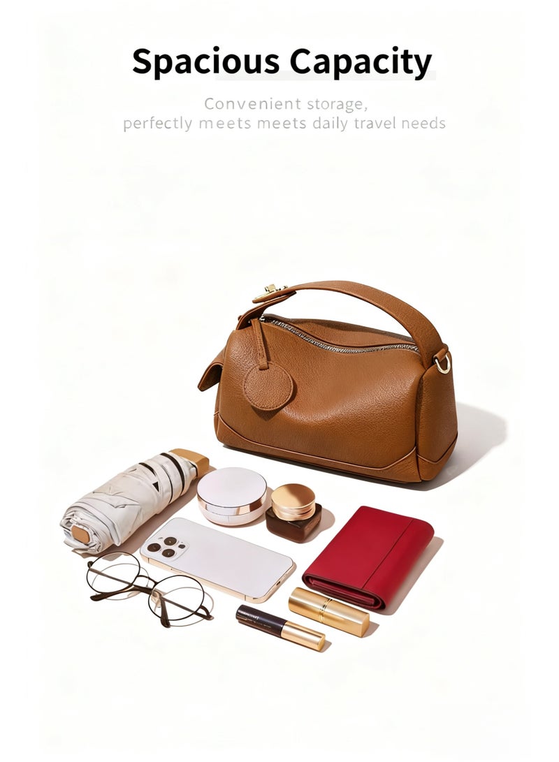 REOCLE Women's Boston Bag Slouchy Pillow Design with Crossbody Strap Multi Pocket Handbag with Roomy Interior for Work Travel Daily Use - Image 5