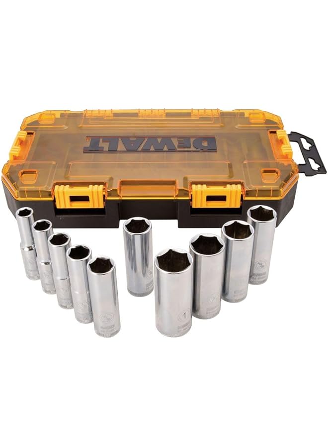 DEWALT Dwmt73814 Sae Drive Deep Socket Set 10 Piece 1 2" - Image 1