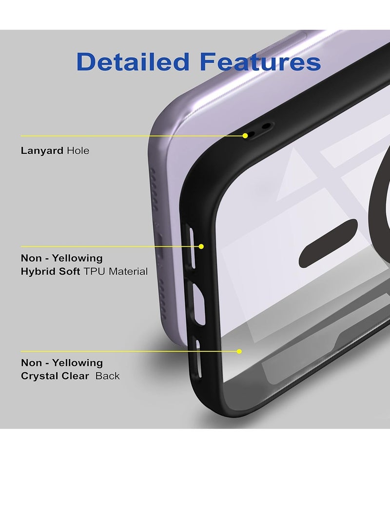 تين تك جراب حماية شفاف مغناطيسي متوافق مع ماج سيف لموبايل ايفون اكس اس ماكس / iPhone XS Max مضاد للصدمات والخدوش (اسود) جراب خلفي سيليكون من تين تك - Image 2